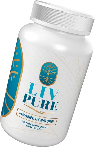 Image of a single bottle of Liv Pure supplement with a clean white background.